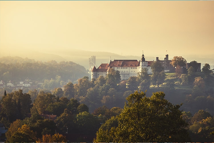 Blick auf das Schloss Hellenstein in Heidenheim