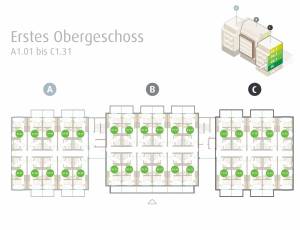 Erstes Obergeschoss A1.01 bis C1.31