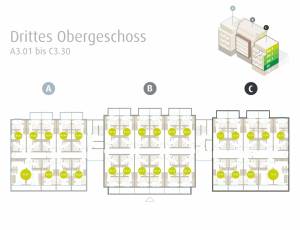 Drittes Obergeschoss A3.01 bis C3.30